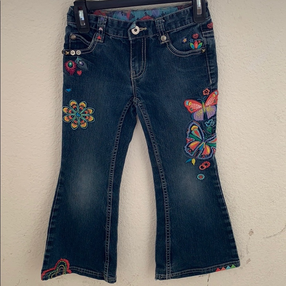 Girls butterfly embroidered jeans size 6 - Picture 7 of 8